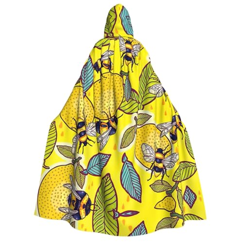 ERTTNT Gelber Zitronen- und Bienen-Druck, Uni, Halloween-Kostüm, Kapuzenumhang, Umhang, Übergröße, Cosplay, Messen mehr ERTTNT Gelber Zitronen- und Bienen-Druck, Uni, Halloween-Kostüm, Kapuzenumhang, Umhang, Übergröße, Cosplay, Messen mehr von ERTTNT