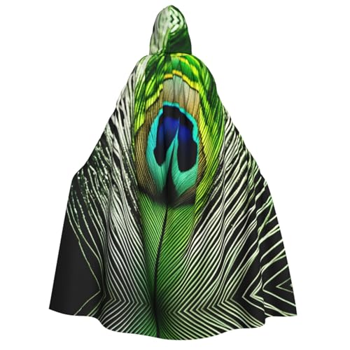 ERTTNT Grüner Pfauenfeder-Druck, Uni, Halloween-Kostüm, Kapuzenumhang, Umhang, Übergröße, Cosplay, Messen und mehr ERTTNT Grüner Pfauenfeder-Druck, Uni, Halloween-Kostüm, Kapuzenumhang, Umhang, Übergröße, Cosplay, Messen und mehr von ERTTNT