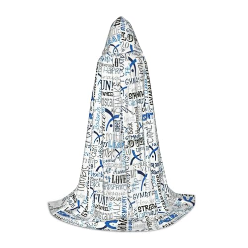 ERTTNT Gymnastikumhang mit blauem Druck, Uni, Halloween, Kapuzenumhang, Erwachsenen-Party-Kostüm mit Umhang für Karneval ERTTNT Gymnastikumhang mit blauem Druck, Uni, Halloween, Kapuzenumhang, Erwachsenen-Party-Kostüm mit Umhang für Karneval von ERTTNT