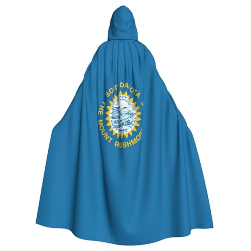 ERTTNT Kapuzenumhang mit Süddakota-Flagge, für Halloween, Karneval, Cosplay, Maskerade, Partys von ERTTNT