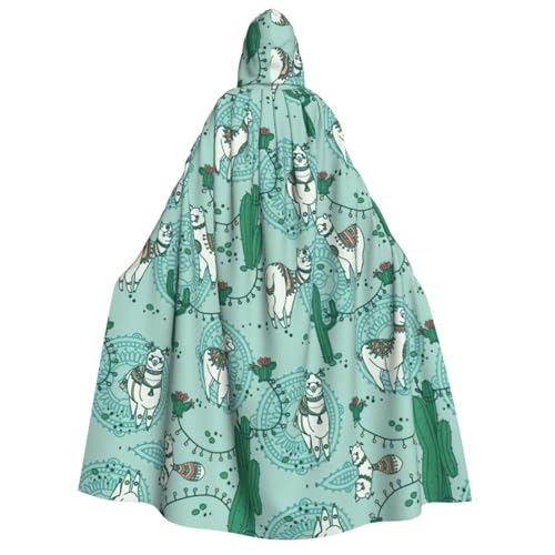 ERTTNT Lama Alpaka-grüner Druck, Uni, Halloween-Kostüm, Kapuzenumhang, Umhang, Übergröße, Cosplay, Messen und mehr ERTTNT Lama Alpaka-grüner Druck, Uni, Halloween-Kostüm, Kapuzenumhang, Umhang, Übergröße, Cosplay, Messen und mehr von ERTTNT
