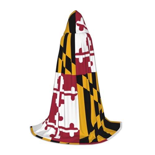 ERTTNT Maryland Umhang mit Staatsflagge, Uni, Halloween-Kapuzenumhang, Erwachsenen-Party-Kostüm mit Umhang für Karneval von ERTTNT