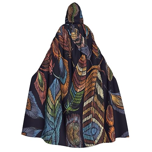 ERTTNT Pfauenfeder-Druck, Kapuzenumhang, leichter Umhang für Cosplay, Karneval, Maskerade, Vampir-Kostüme ERTTNT Pfauenfeder-Druck, Kapuzenumhang, leichter Umhang für Cosplay, Karneval, Maskerade, Vampir-Kostüme von ERTTNT