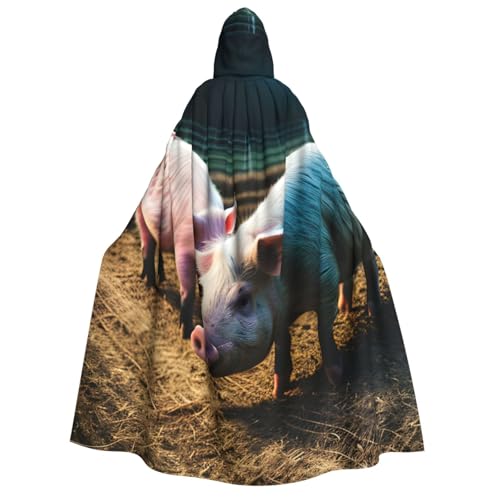 ERTTNT Schweine im Bauernhof-Druck, Uni, Halloween-Kostüm, Kapuzenumhang, Umhang, Übergröße, Cosplay, Messen und mehr ERTTNT Schweine im Bauernhof-Druck, Uni, Halloween-Kostüm, Kapuzenumhang, Umhang, Übergröße, Cosplay, Messen und mehr von ERTTNT