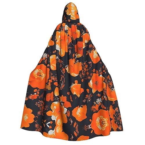 ERTTNT Set mit kunstvollem Blumendruck, Uni, Halloween-Kostüm, Kapuzenumhang, Umhang, übergroße Cosplay-Messen ERTTNT Set mit kunstvollem Blumendruck, Uni, Halloween-Kostüm, Kapuzenumhang, Umhang, übergroße Cosplay-Messen von ERTTNT