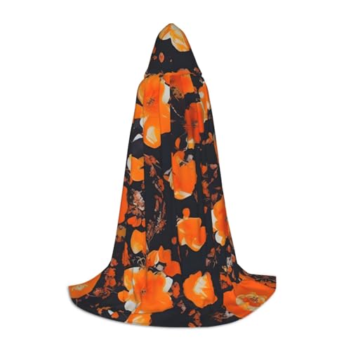 ERTTNT Set mit kunstvollem Blumendruck, Uni, Umhang mit Kapuze, Halloween-Kostüm, Erwachsenen-Party-Kostüm mit Umhang für Karneval ERTTNT Set mit kunstvollem Blumendruck, Uni, Umhang mit Kapuze, Halloween-Kostüm, Erwachsenen-Party-Kostüm mit Umhang für Karneval von ERTTNT
