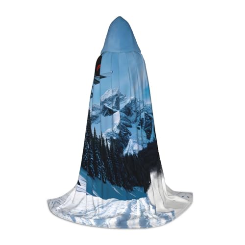 ERTTNT Snowboard-Druck, Uni, Umhang, Halloween, Kapuzenumhang, Erwachsenen-Party-Kostüm mit Umhang für Karneval ERTTNT Snowboard-Druck, Uni, Umhang, Halloween, Kapuzenumhang, Erwachsenen-Party-Kostüm mit Umhang für Karneval von ERTTNT