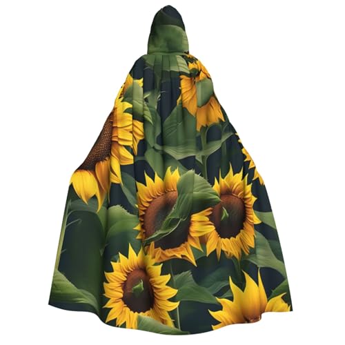 ERTTNT Sonnenblumen-Druck, Uni, Halloween-Kostüm, Kapuzenumhang, Umhang, Übergröße, Cosplay, Messen und mehr von ERTTNT