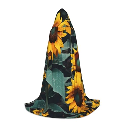 ERTTNT Umhang mit Sonnenblumen-Motiv, Uni, Halloween-Kapuzenumhang, Erwachsenen-Party-Kostüm mit Umhang für Karneval ERTTNT Umhang mit Sonnenblumen-Motiv, Uni, Halloween-Kapuzenumhang, Erwachsenen-Party-Kostüm mit Umhang für Karneval von ERTTNT