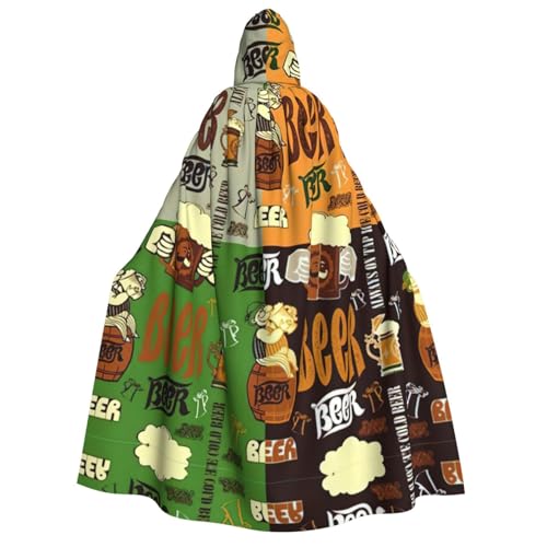 ERTTNT Uni Halloween-Kostüm mit Bier-Aufdruck, Kapuzenumhang, Umhang, Übergröße, Cosplay, Messen und mehr ERTTNT Uni Halloween-Kostüm mit Bier-Aufdruck, Kapuzenumhang, Umhang, Übergröße, Cosplay, Messen und mehr von ERTTNT