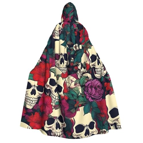 ERTTNT Uni Halloween-Kostüm mit Totenkopf-Motiv, mit Kapuze, Umhang, Übergröße, Cosplay, Messen und mehr ERTTNT Uni Halloween-Kostüm mit Totenkopf-Motiv, mit Kapuze, Umhang, Übergröße, Cosplay, Messen und mehr von ERTTNT