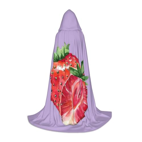 ERTTNT Uni-Kapuzenumhang mit Erdbeer-Druck für Halloween, Erwachsenenkostüm, Party-Kostüm mit Umhang für Karneval ERTTNT Uni-Kapuzenumhang mit Erdbeer-Druck für Halloween, Erwachsenenkostüm, Party-Kostüm mit Umhang für Karneval von ERTTNT