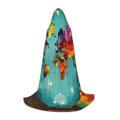 ERTTNT Uni-Kapuzenumhang mit Weltkarten-Aufdruck für Halloween, Erwachsenenkostüm, Party-Kostüm mit Umhang für Karneval ERTTNT Uni-Kapuzenumhang mit Weltkarten-Aufdruck für Halloween, Erwachsenenkostüm, Party-Kostüm mit Umhang für Karneval von ERTTNT