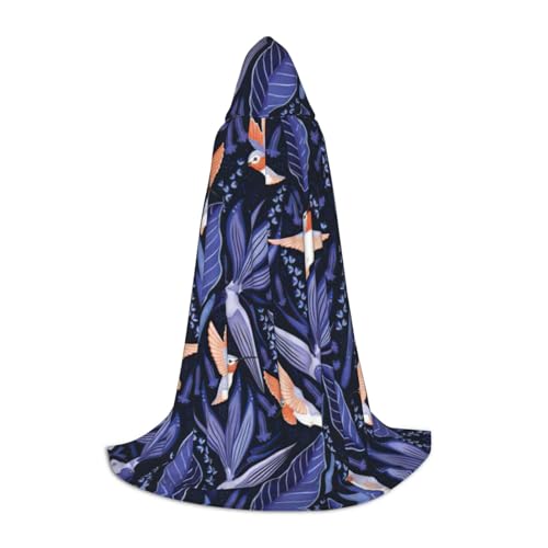 ERTTNT Uni-Kapuzenumhang mit blauem und orangenem Vogel-Aufdruck, Halloween-Kostüm, Party-Kostüm für Erwachsene, mit Umhang für Karneval ERTTNT Uni-Kapuzenumhang mit blauem und orangenem Vogel-Aufdruck, Halloween-Kostüm, Party-Kostüm für Erwachsene, mit Umhang für Karneval von ERTTNT