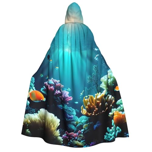ERTTNT Unterwasser-Landschafts-Druck, Uni, Halloween-Kostüm, Kapuzenumhang, Umhang, Übergröße, Cosplay, Messen und mehr ERTTNT Unterwasser-Landschafts-Druck, Uni, Halloween-Kostüm, Kapuzenumhang, Umhang, Übergröße, Cosplay, Messen und mehr von ERTTNT