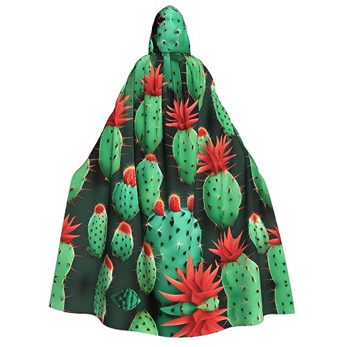 ERTTNT Viele kleine Kaktus-Kunstdruck, Kapuzenumhang, leichter Umhang für Cosplay, Karneval, Maskerade, Vampir-Kostüme von ERTTNT