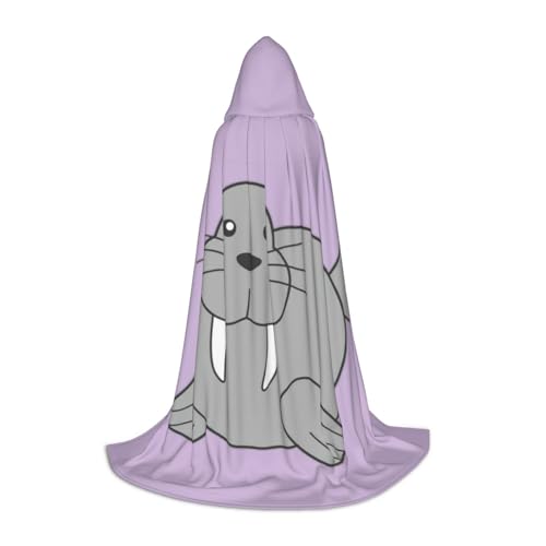 ERTTNT Walross-Druck, Uni, Umhang, Halloween, Kapuzenumhang, Erwachsenen-Party-Kostüm mit Umhang für Karneval ERTTNT Walross-Druck, Uni, Umhang, Halloween, Kapuzenumhang, Erwachsenen-Party-Kostüm mit Umhang für Karneval von ERTTNT