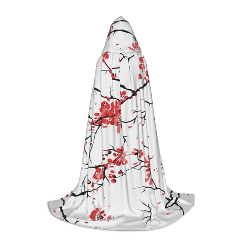 ERTTNT Zarter Kirschblüten-Druck, Uni, Umhang mit Kapuze, Halloween-Kapuzenumhang, Party-Kostüm mit Umhang für Karneval ERTTNT Zarter Kirschblüten-Druck, Uni, Umhang mit Kapuze, Halloween-Kapuzenumhang, Party-Kostüm mit Umhang für Karneval von ERTTNT