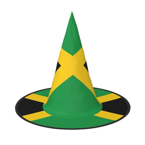 Flagge von Jamaika Druck Rave Hexenhut Karneval Halloween Hut für Partys Maskeraden und Kostümveranstaltungen Flagge von Jamaika Druck Rave Hexenhut Karneval Halloween Hut für Partys Maskeraden und Kostümveranstaltungen von ERTTNT