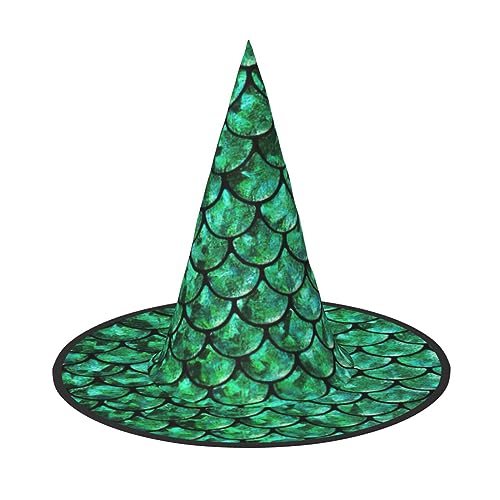 Grüner Fischschuppen-Druck, Rave-Hexenhut, Karneval, Halloween, Hut für Partys, Maskeraden und Kostümveranstaltungen Grüner Fischschuppen-Druck, Rave-Hexenhut, Karneval, Halloween, Hut für Partys, Maskeraden und Kostümveranstaltungen von ERTTNT