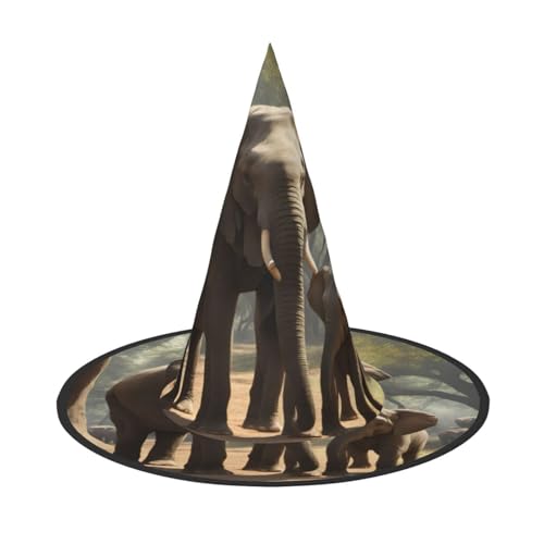 Hexenhut mit Elefantenaufdruck, für Karneval, Halloween, für Partys, Maskeraden und Kostümveranstaltungen Hexenhut mit Elefantenaufdruck, für Karneval, Halloween, für Partys, Maskeraden und Kostümveranstaltungen von ERTTNT