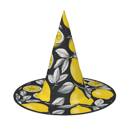 Hexenhut mit Zitronenfrucht-Muster, für Karneval, Halloween, für Partys, Maskeraden und Kostümveranstaltungen Hexenhut mit Zitronenfrucht-Muster, für Karneval, Halloween, für Partys, Maskeraden und Kostümveranstaltungen von ERTTNT