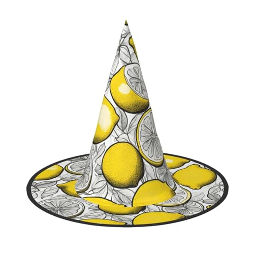 Hexenhut mit Zitronenfrucht-Muster, für Karneval, Halloween, für Partys, Maskeraden und Kostümveranstaltungen Hexenhut mit Zitronenfrucht-Muster, für Karneval, Halloween, für Partys, Maskeraden und Kostümveranstaltungen von ERTTNT