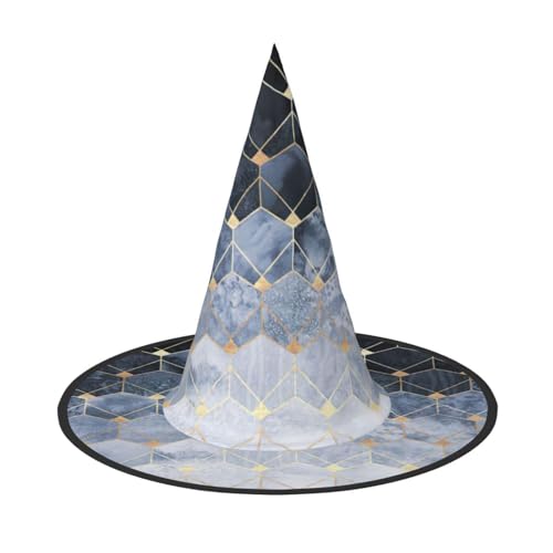 Hexenhut mit blauen Sechsecken und Diamanten, für Karneval, Halloween, für Partys, Maskeraden und Kostümveranstaltungen Hexenhut mit blauen Sechsecken und Diamanten, für Karneval, Halloween, für Partys, Maskeraden und Kostümveranstaltungen von ERTTNT