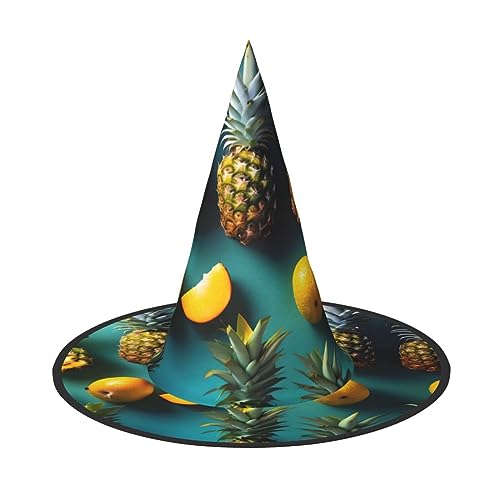 Hexenhut mit tropischen Früchten und Ananas-Druck, Rave, Karneval, Halloween, Hut für Partys, Maskeraden und Kostümveranstaltungen Hexenhut mit tropischen Früchten und Ananas-Druck, Rave, Karneval, Halloween, Hut für Partys, Maskeraden und Kostümveranstaltungen von ERTTNT