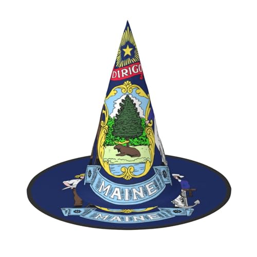 Maine State Flag Print Rave Hexenhut Karneval Halloween Hut für Partys Maskeraden und Kostümveranstaltungen Maine State Flag Print Rave Hexenhut Karneval Halloween Hut für Partys Maskeraden und Kostümveranstaltungen von ERTTNT