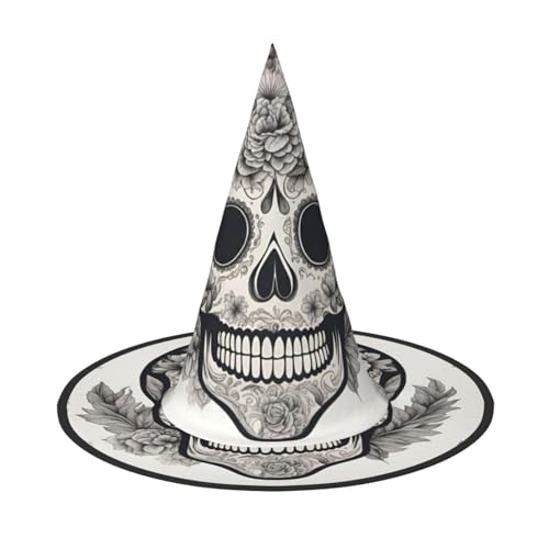 Mexikanischer Totenkopf-Druck, Rave-Hexenhut, Karneval, Halloween, Hut für Partys, Maskeraden und Kostümveranstaltungen Mexikanischer Totenkopf-Druck, Rave-Hexenhut, Karneval, Halloween, Hut für Partys, Maskeraden und Kostümveranstaltungen von ERTTNT