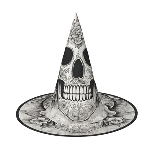 Mexikanischer Totenkopf-Druck, Rave-Hexenhut, Karneval, Halloween, Hut für Partys, Maskeraden und Kostümveranstaltungen Mexikanischer Totenkopf-Druck, Rave-Hexenhut, Karneval, Halloween, Hut für Partys, Maskeraden und Kostümveranstaltungen von ERTTNT