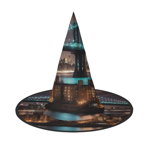 New York Manhattan Bridge Night Print Rave Hexenhut Karneval Halloween Hut für Partys Maskeraden und Kostümveranstaltungen New York Manhattan Bridge Night Print Rave Hexenhut Karneval Halloween Hut für Partys Maskeraden und Kostümveranstaltungen von ERTTNT