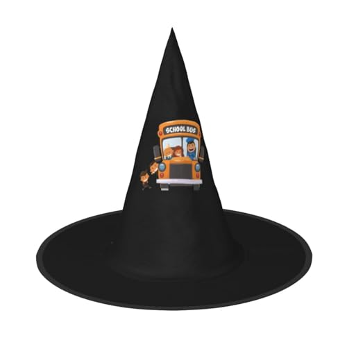 Schulbus Druck Rave Hexenhut Karneval Halloween Hut für Partys Maskeraden und Kostümveranstaltungen von ERTTNT