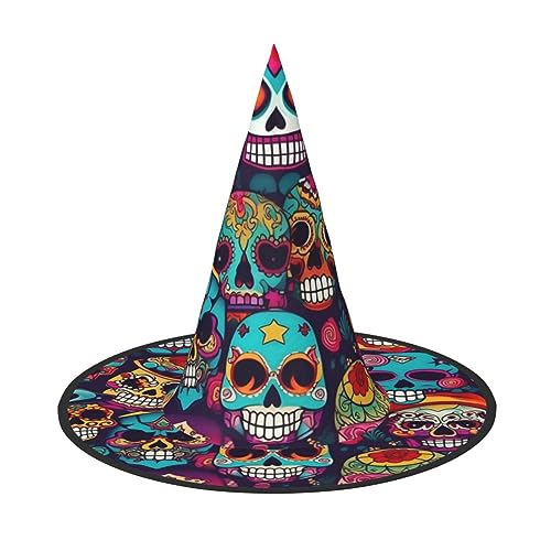 Sugar Skulls Print Rave Hexenhut Karneval Halloween Hut für Partys Maskeraden und Kostümveranstaltungen Sugar Skulls Print Rave Hexenhut Karneval Halloween Hut für Partys Maskeraden und Kostümveranstaltungen von ERTTNT