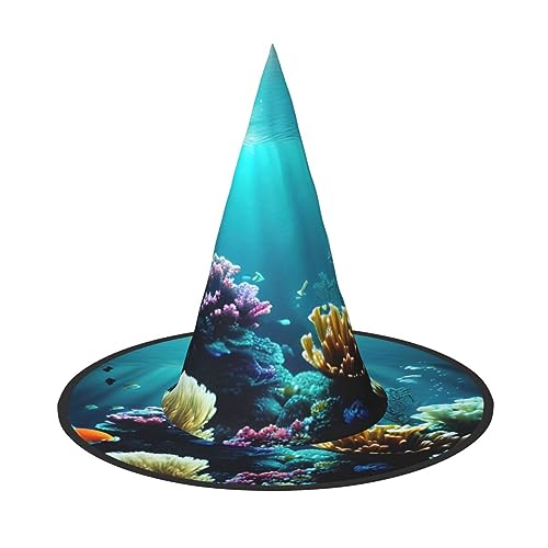Unterwasserlandschaft Druck Rave Hexenhut Karneval Halloween Hut für Partys Maskeraden und Kostümveranstaltungen Unterwasserlandschaft Druck Rave Hexenhut Karneval Halloween Hut für Partys Maskeraden und Kostümveranstaltungen von ERTTNT