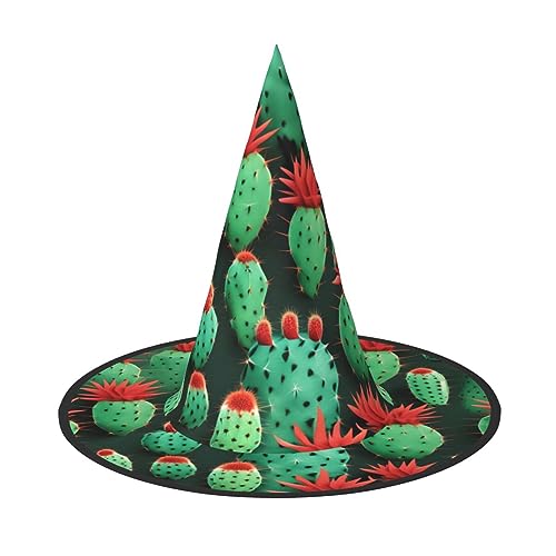 Viele kleine Kaktus Kunstdruck Rave Hexenhut Karneval Halloween Hut für Partys Maskeraden und Kostümveranstaltungen von ERTTNT