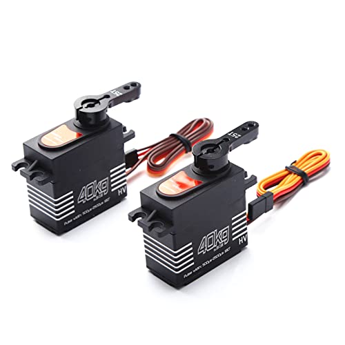 ERYUE Digitales Servo, 40 Kg Metal Gear -Servo für RC -Auto -LKW -Roboter, Großes Drehmoment, mit Präzisionsgetriebe und Zubehör, Ideal für die Entwicklung von Software (2pcs) von ERYUE
