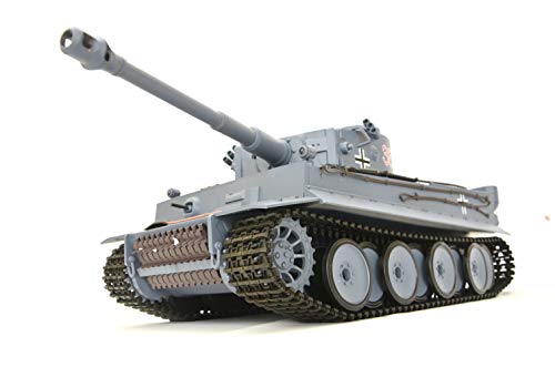 ES-TOYS Panzer Ferngesteuert mit Schussfunktion German Tiger I Heng Long 1:16 Rauch&Sound+Stahlgetriebe,2,4Ghz - V7.0 Upgrade Edition von ES-TOYS
