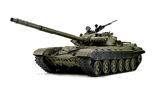 ES-TOYS Panzer Ferngesteuert mit Schussfunktion Russicher T-72 Heng Long 1:16 mit Rauch&Sound und Stahlgetriebe -2,4Ghz V6.0 (Pro) von ES-TOYS
