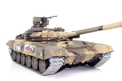 ES-TOYS Panzer Ferngesteuert mit Schussfunktion Russland T90 Heng Long 1:16 mit Rauch&Sound + 2,4Ghz - PRO Edition (Metallgetriebe, Metallketten und Metallräder) -V6.0 von ES-TOYS