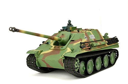 ES-TOYS RC Panzer ferngesteuert mit Schußfunktion Jagdpanther Heng Long 1:16 mit Rauch&Sound, Metallgetriebe aus Stahl und 2,4Ghz Fernsteuerung -V7.0 von ES-TOYS