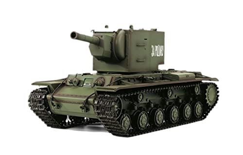 ES-TOYS Ferngesteuerter Panzer Russicher KV-2" Heng Long 1:16 mit Rauch&Sound -2,4Ghz V7.0 von ES-TOYS