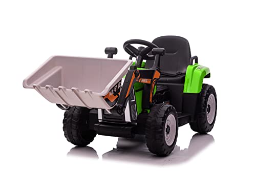 Kinderfahrzeug - Elektro Auto Bagger mit Fernsteuerung - 12V7A Akku,2 Motoren (Green) von ES-TOYS