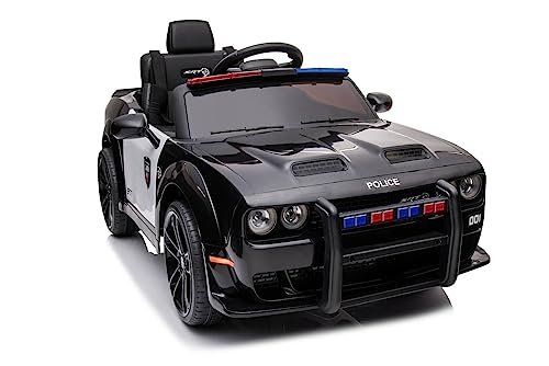Kinderfahrzeug - Elektro Auto Dodge Challenger Polizei lizenziert - 12V Akku,2 Motoren- 2,4Ghz Fernsteuerung, MP3 von ES-TOYS