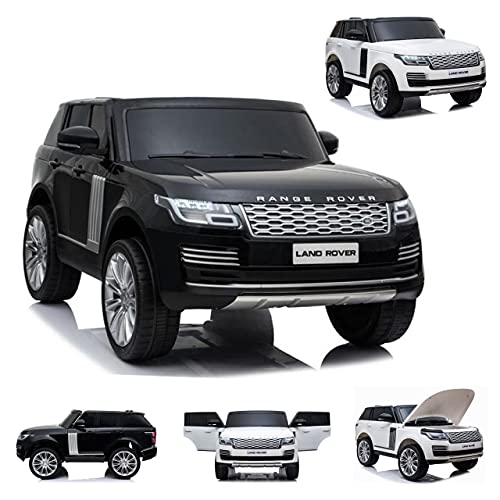 ES-TOYS Kinderfahrzeug - Elektro Auto R. Rover - lizenziert - 2X 12V7AH, 4 Motoren- 2,4Ghz Fernsteuerung, MP3, Ledersitz+Eva (Schwarz) von ES-TOYS