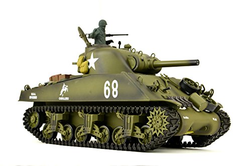 RC Panzer Ferngesteuert mit Schussfunktion "US M4A3 Sherman" Heng Long 1:16 mit Rauch&Sound+Metallgetriebe und 2,4Ghz -V 6.0 von ES-TOYS