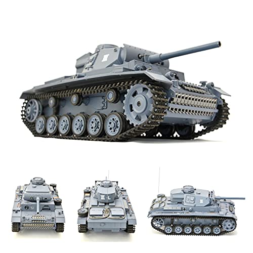 RC Panzer "Kampfwagen III" 1:16 Heng Long -Rauch&Sound - mit Stahlgetriebe und 2,4Ghz Fernsteuerung - V7.0 von ES-TOYS