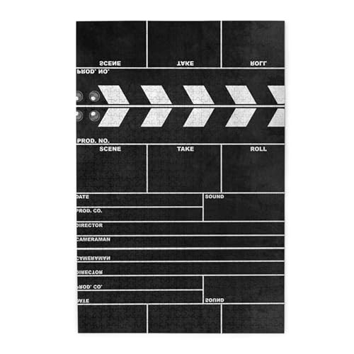 Classic Movie Clapboard Black Print Premium Wooden Jigsaw Puzzle - 1000 Pieces - Plastic Box Packaging von ESASAM