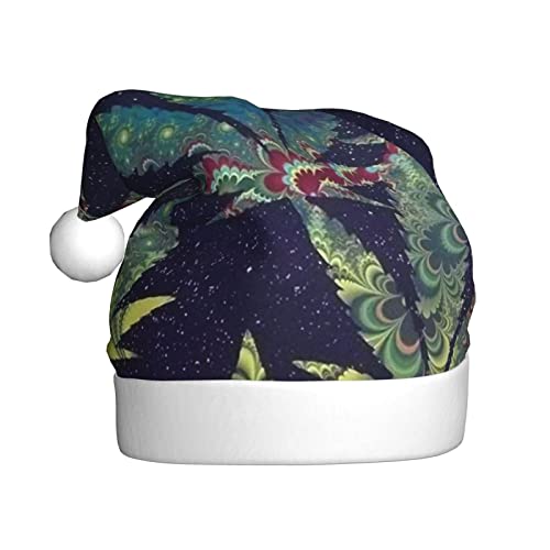 ESASAM A Puff In Time Weed Marihuana Printed Adult Christmas Hat Quality Plush Fabric, Full Of Vibrant Printed Design. von ESASAM